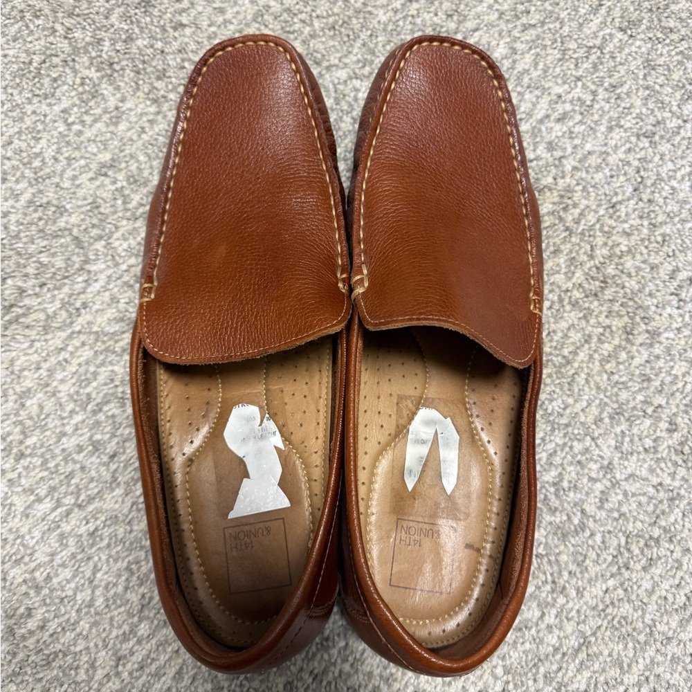 14th & Union Tan Leather Slip-On Loafers